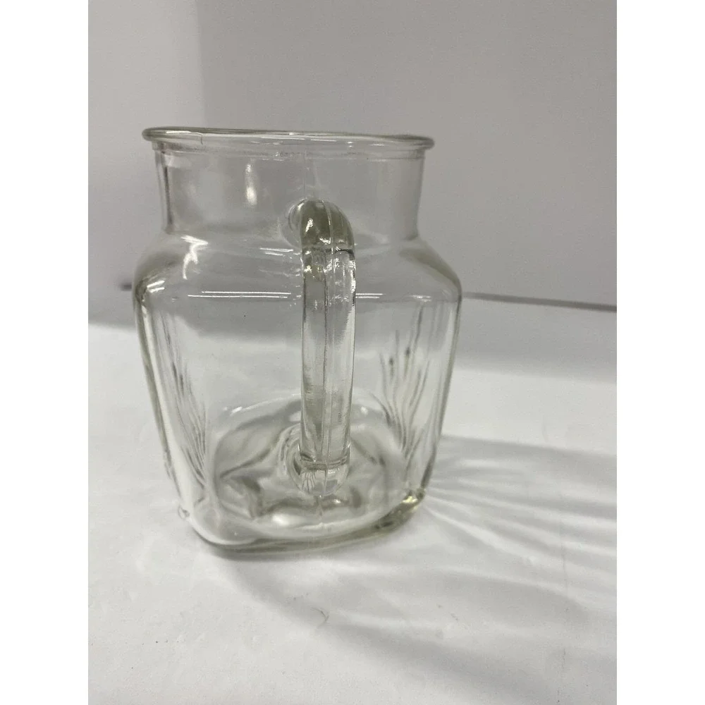 VTG MCM 50's 32 oz Square Federal Glass Juice Pitcher Atomic Sunrise Star 6